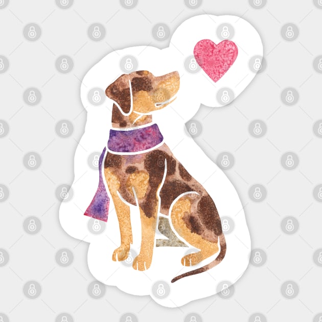 Watercolour Catahoula Leopard Dog Sticker by animalartbyjess